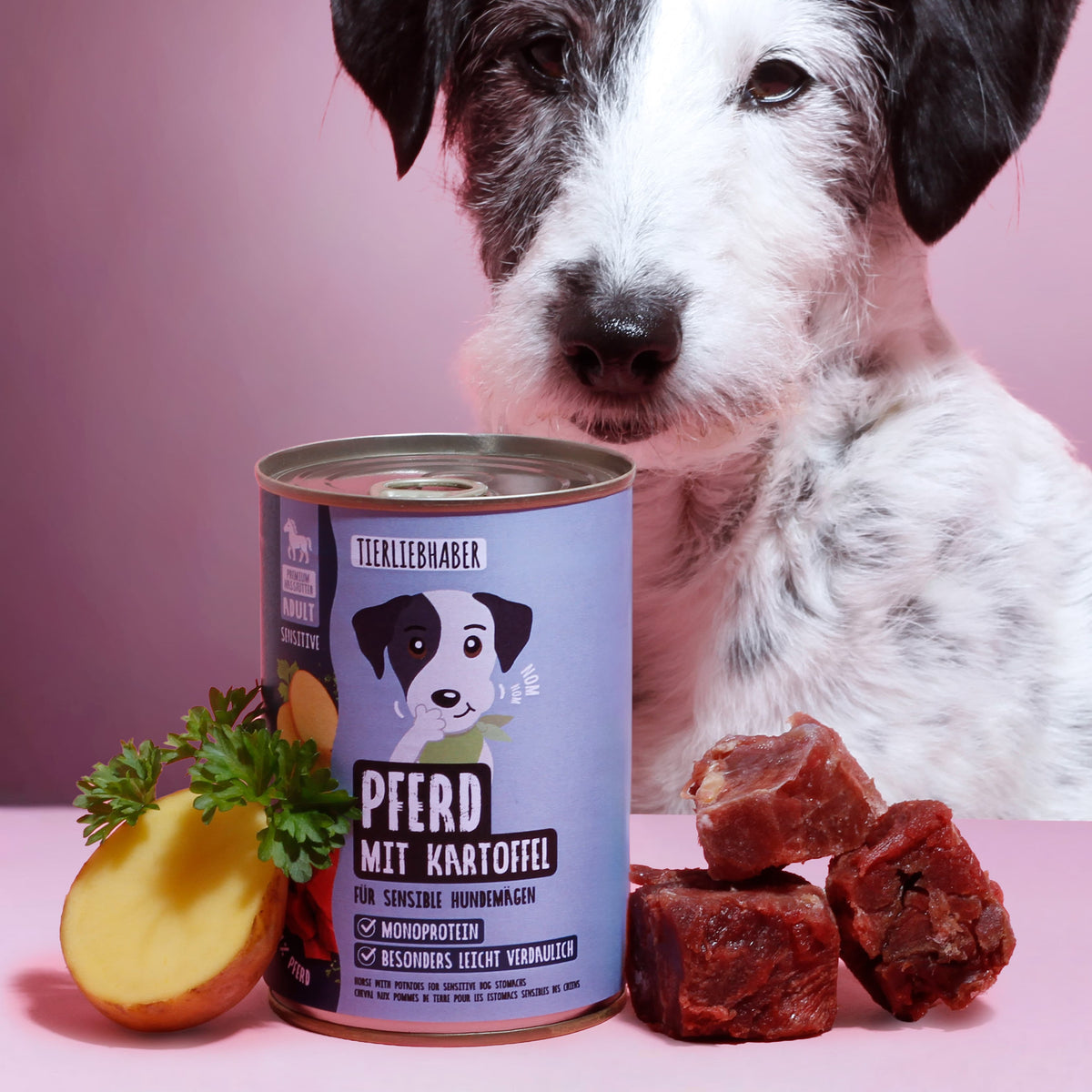 Nassfutter Pferd mit Kartoffel 400g gratis