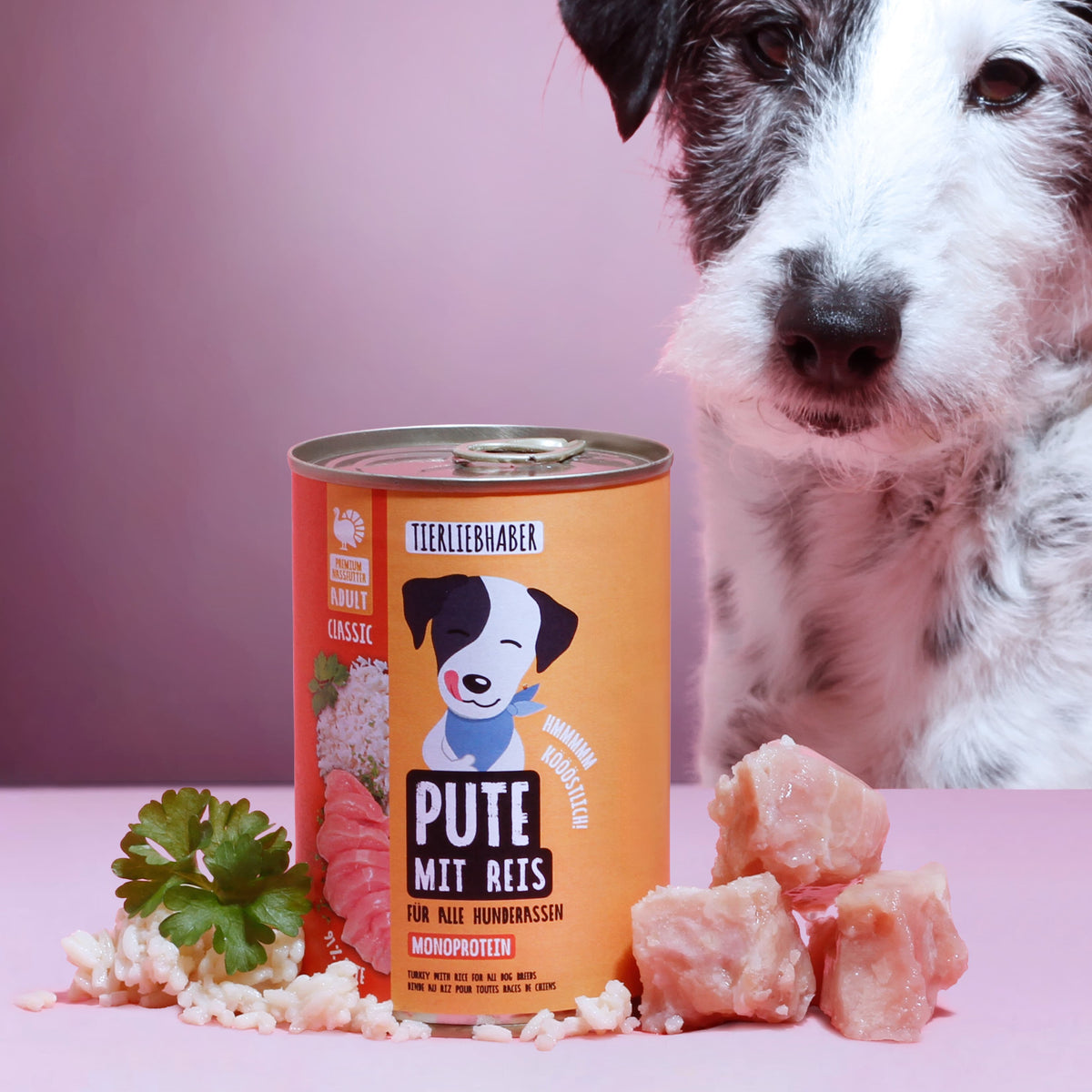 Nassfutter Pute mit Reis 400g gratis