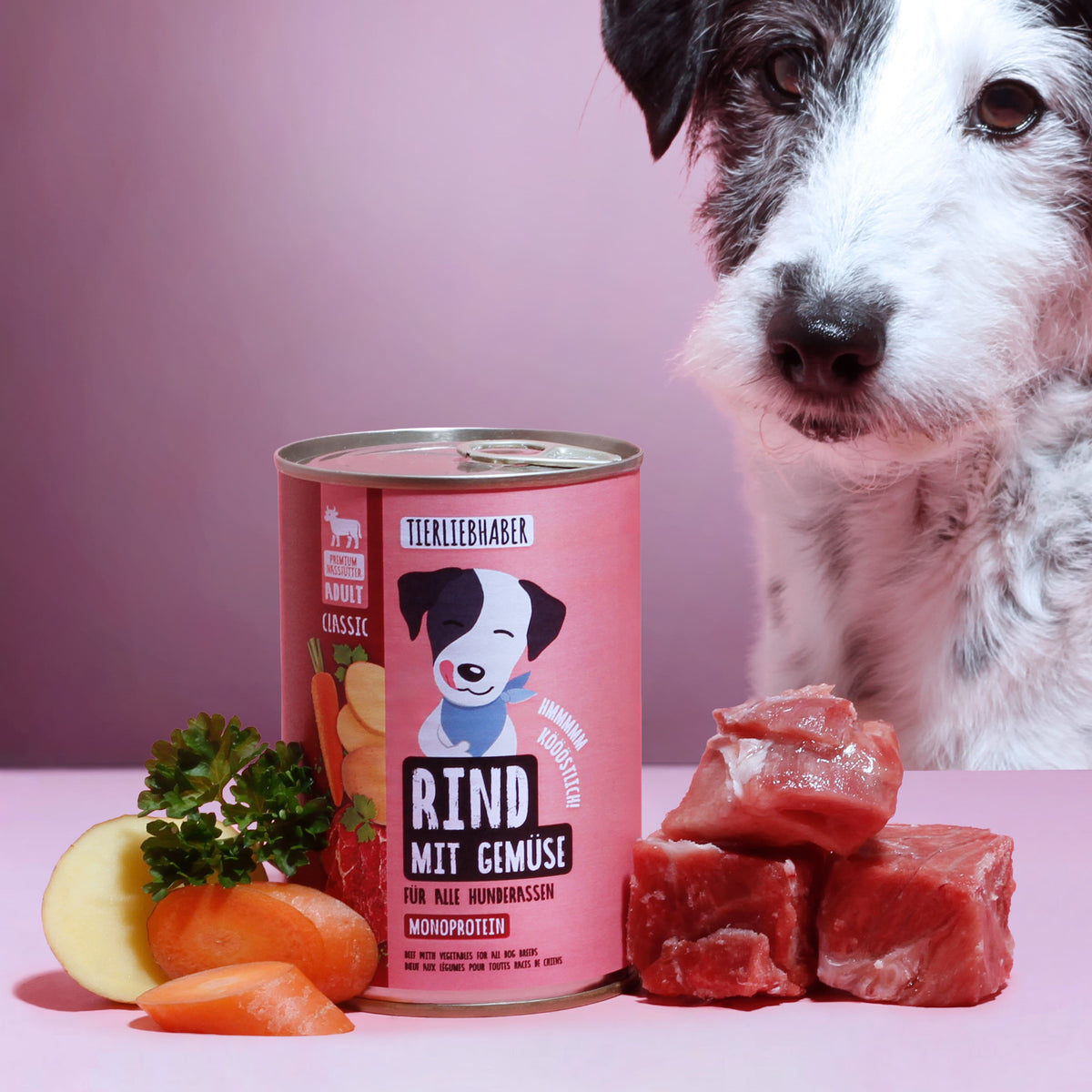Nassfutter Rind mit Gemüse 400g