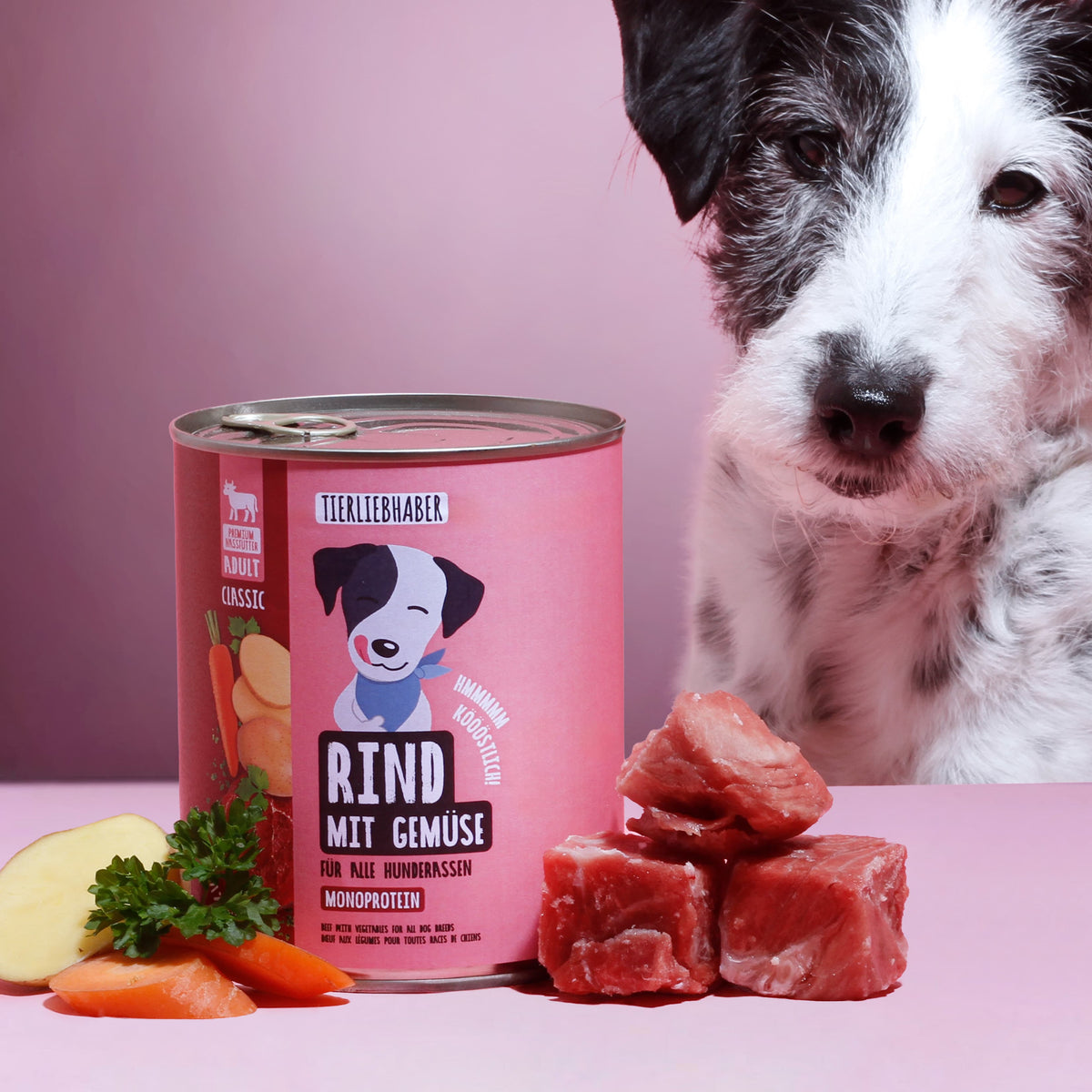 Nassfutter Rind mit Gemüse 800g